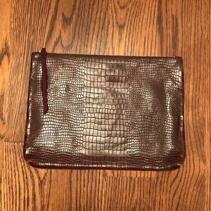 Banana Republic Oxblood Leather Clutch Purse